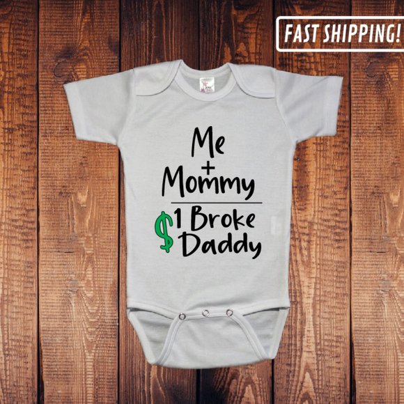 Broke daddy funny baby bodysuit clothes - Picture 1 of 3